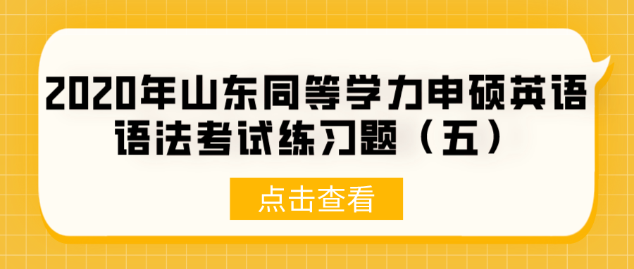 2020年山东同等学力申硕英语语法考试练习题（五）