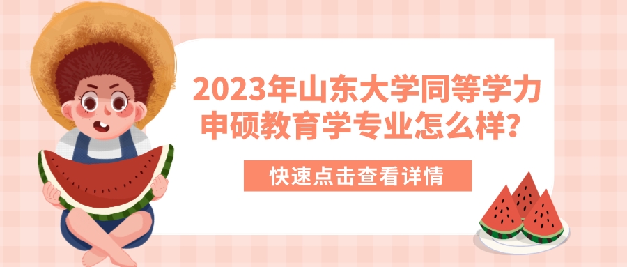 2023年山东大学同等学力申硕教育学专业怎么样？