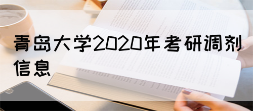 青岛大学2020年考研调剂信息