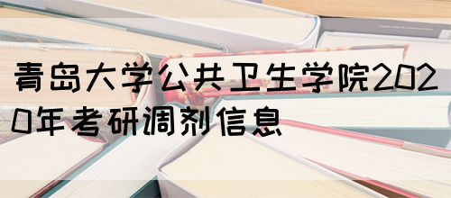 青岛大学公共卫生学院2020年考研调剂信息