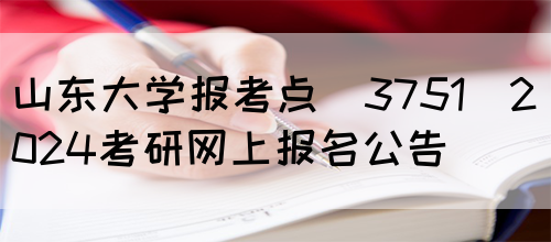 山东大学报考点(3751)2024考研网上报名公告