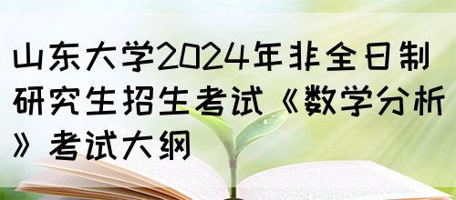 山东大学2024年非全日制研究生招生考试《数学分析》考试大纲