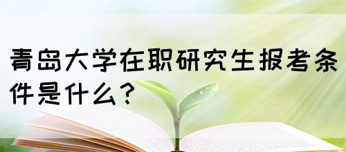 青岛大学在职研究生报考条件是什么？