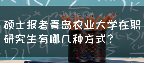 硕士报考青岛农业大学在职研究生有哪几种方式？