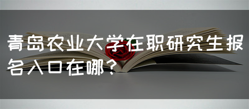 青岛农业大学在职研究生报名入口在哪？