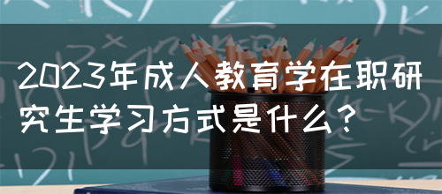 2023年成人教育学在职研究生学习方式是什么？