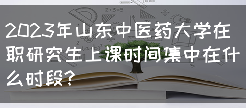 2023年山东中医药大学在职研究生上课时间集中在什么时段?