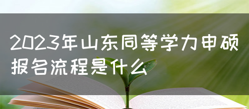 2023年山东同等学力申硕报名流程是什么