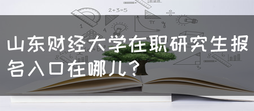 山东财经大学在职研究生报名入口在哪儿？