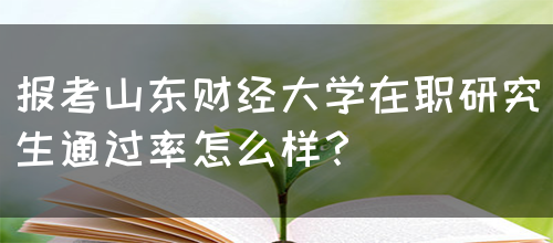 报考山东财经大学在职研究生通过率怎么样？