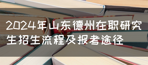 2024年山东德州在职研究生招生流程及报考途径(图1)