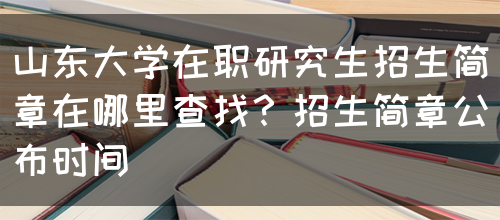 山东大学在职研究生招生简章在哪里查找？招生简章公布时间