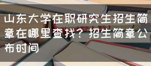 山东大学在职研究生招生简章在哪里查找？招生简章公布时间(图1)