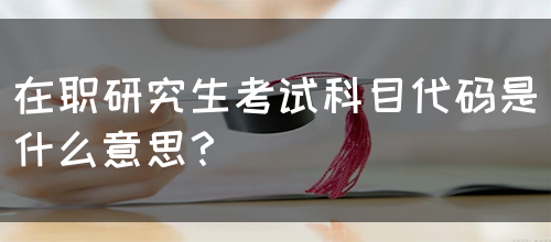 在职研究生考试科目代码是什么意思？